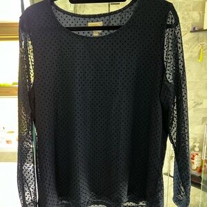 Chico’s Swiss Dot Long Sleeve Top